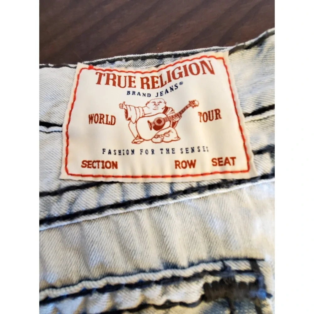 True Religion Ricky Relaxed Straight Flap Jeans Men's 40 Distressed‎ Y2K